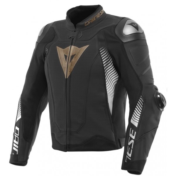 Dainese Δερμάτινο Μπουφάν Super Speed 4 Μαύρο/ Χρυσό / Λευκό Μπουφάν Δερμάτινα